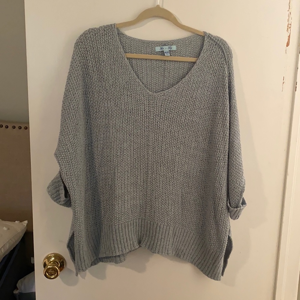 She and sky slouchy cable knit!